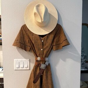 Pearl by Lela Rose Brown Eyelet Dress